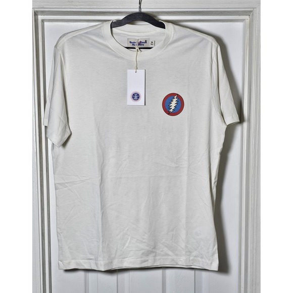 Grateful‎ Dead Huckberry T Shirt White Size Medium Lightning Bolt Short Sleeve - Picture 1 of 6